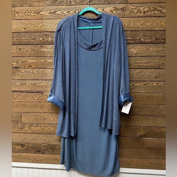 R&M Richards 2-Piece Dress Set – Size 22W – Slate Blue - Picture 2 of 6